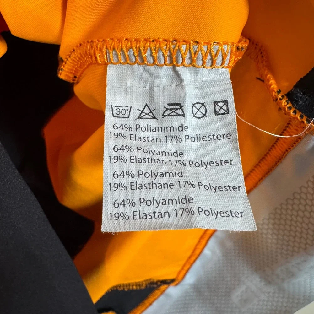 Giordana Women's L Made in Italy Cycling Jersey Orange Black Full Zip Club Bike